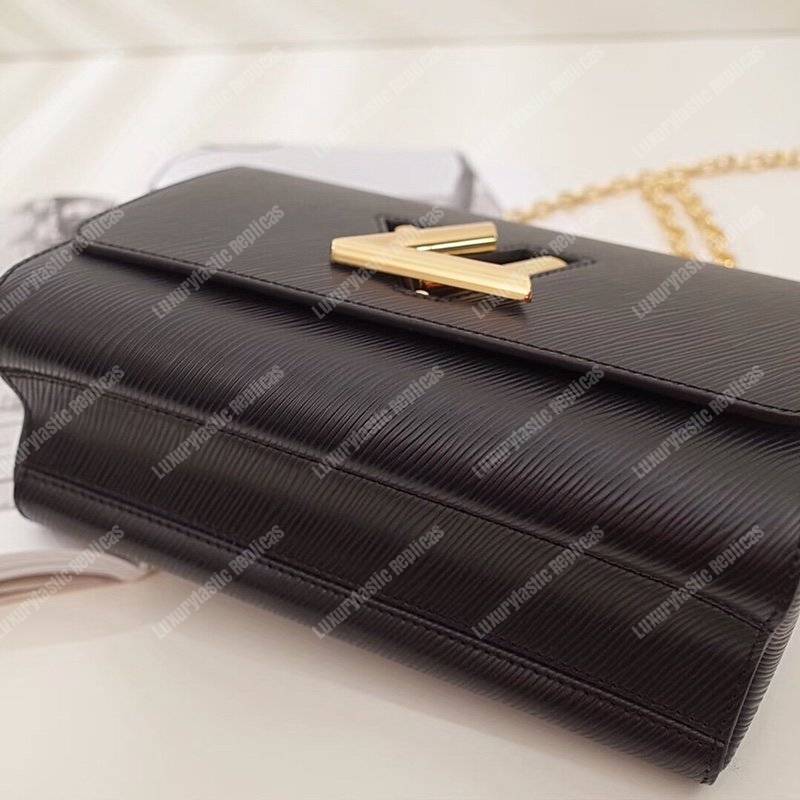 LV Twist MM Epi Leather Black Gold-Colored Lock