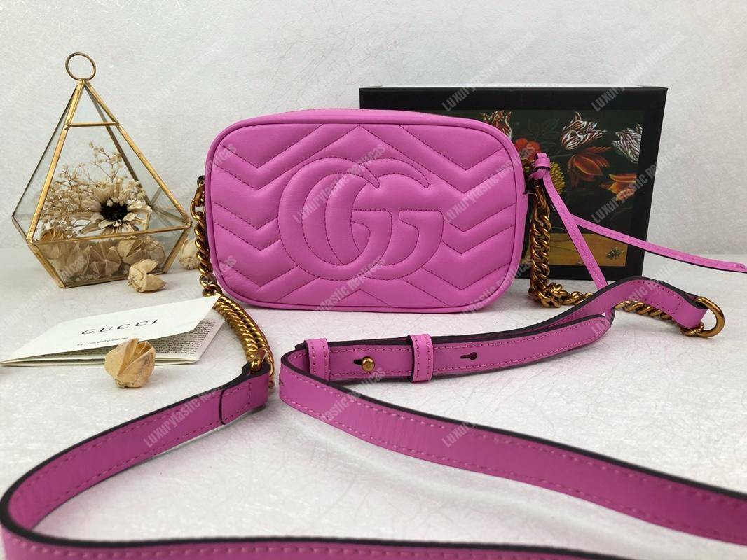 G*u*i gg marmont matelassé mini bag fuchsia