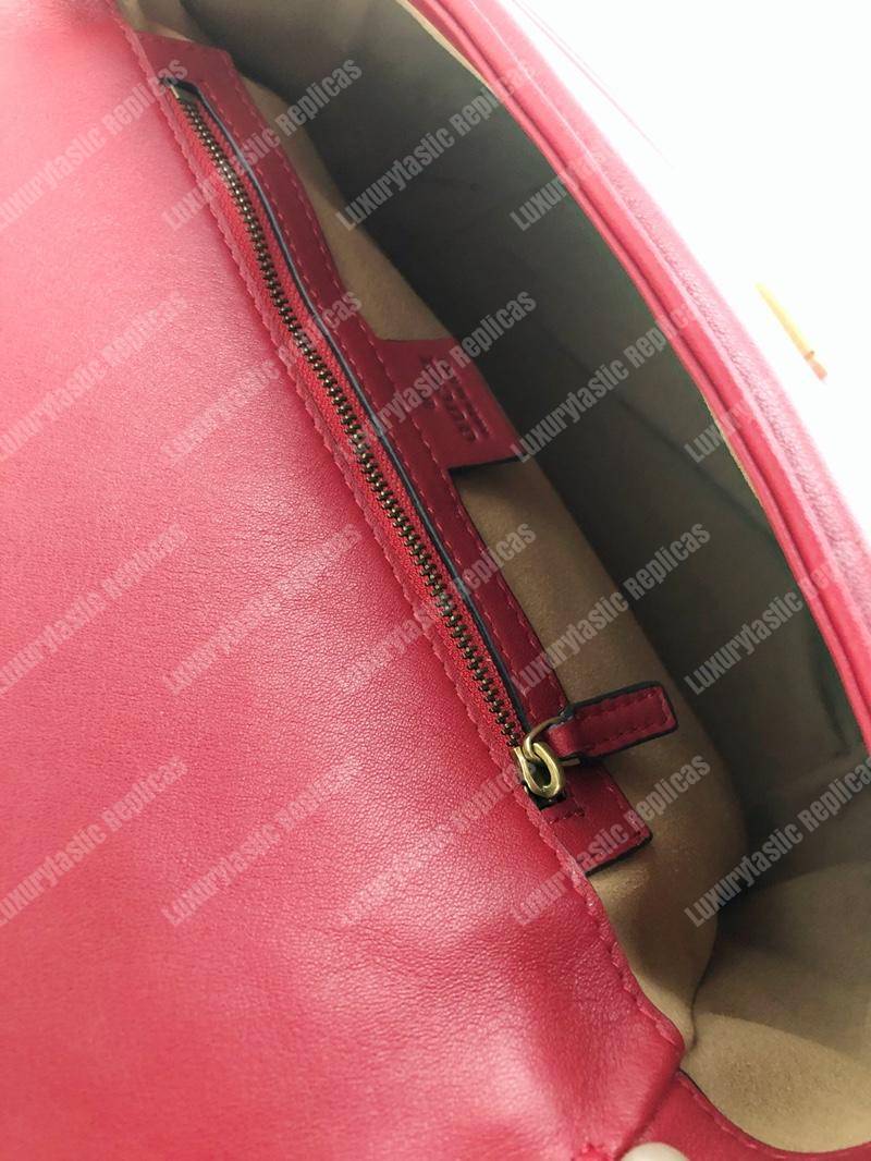G*u*i gg marmont small top handle bag hibiscus red matelassé
