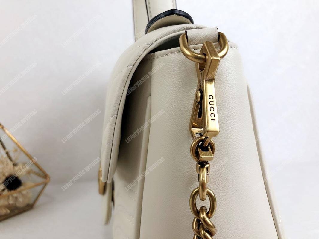 G*u*i gg marmont small top handle bag white
