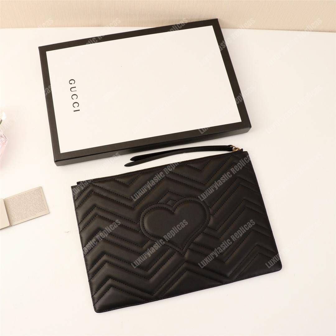 G*u*i gg marmont matelassé leather pouch black