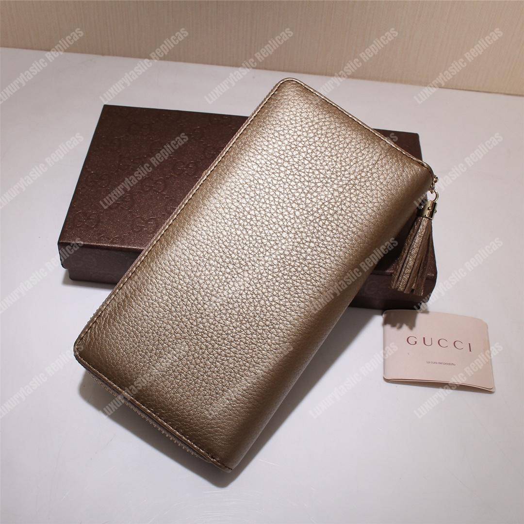 G*u*i soho zip around wallet gold