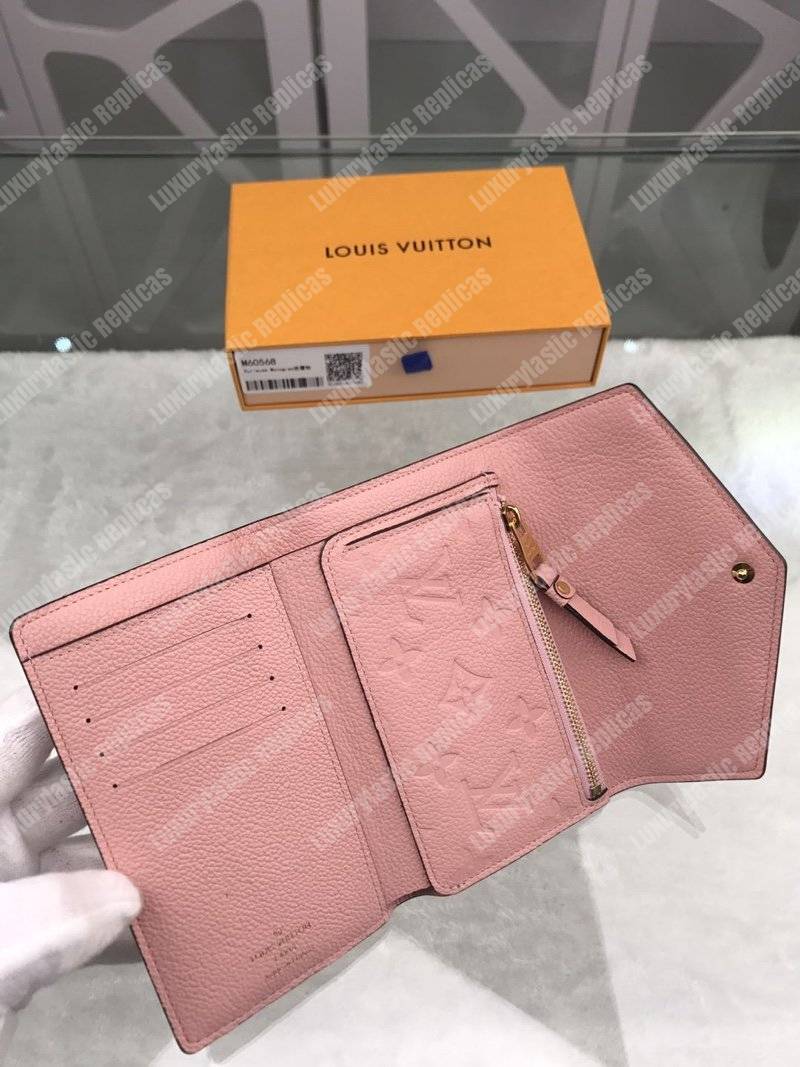 LV Curieuse Compact Wallet Monogram Empreinte Rose Poudre
