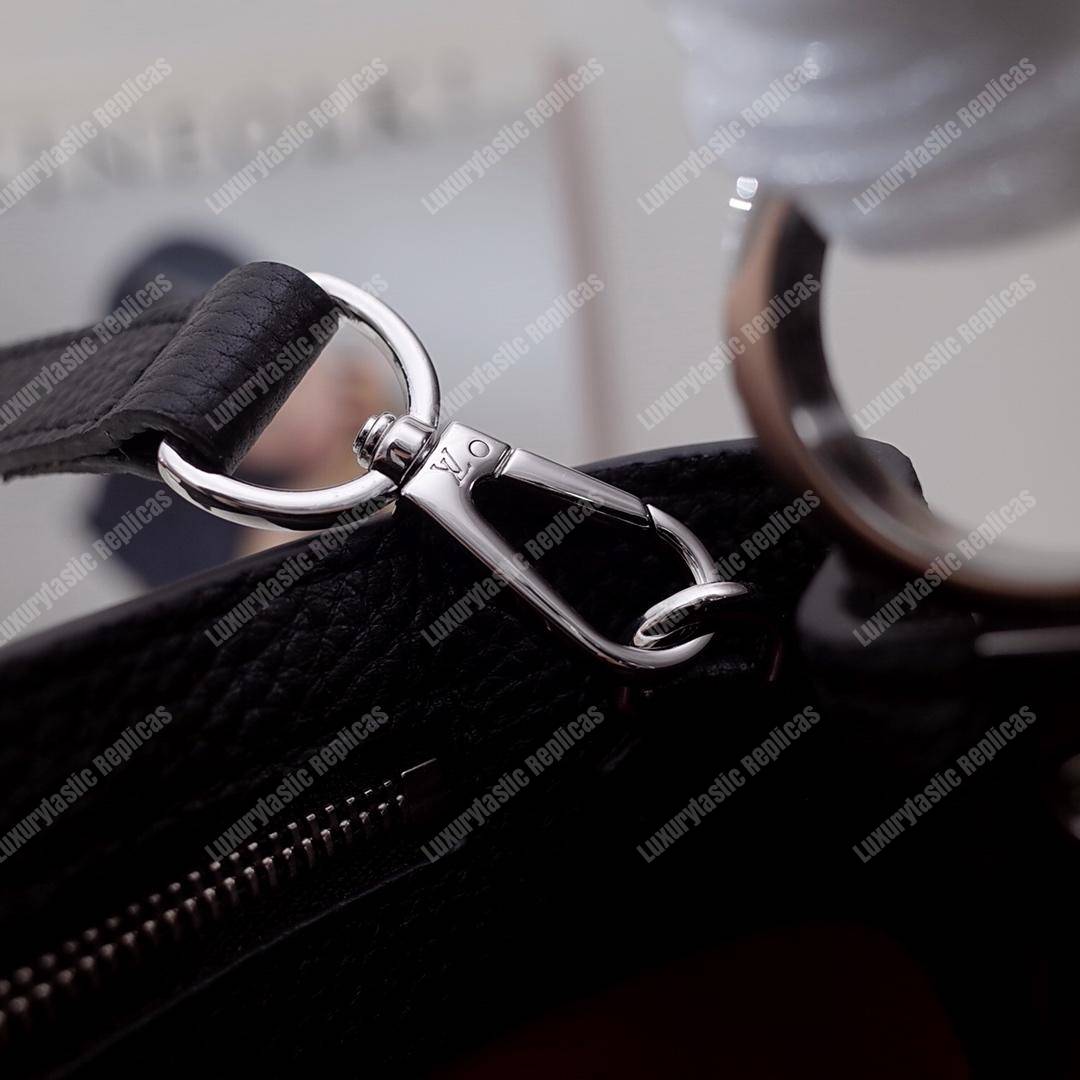 LV Capucines PM Noir Python Leather Trim