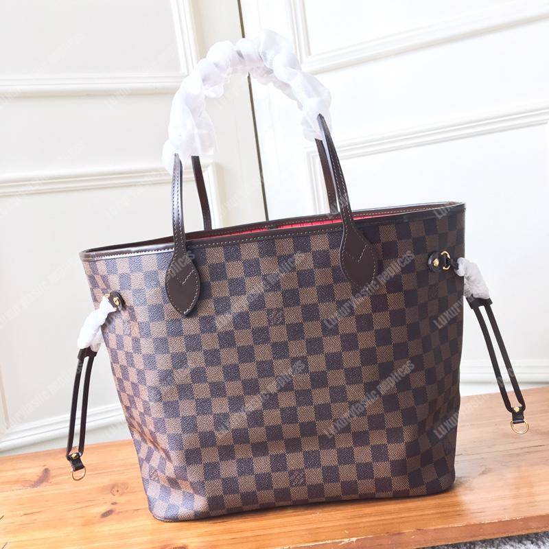 LV Neverfull MM Damier Ebene Cherise