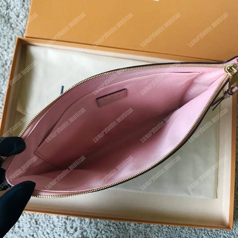 LV Daily Pouch Monogram Empreinte Rose Poudre