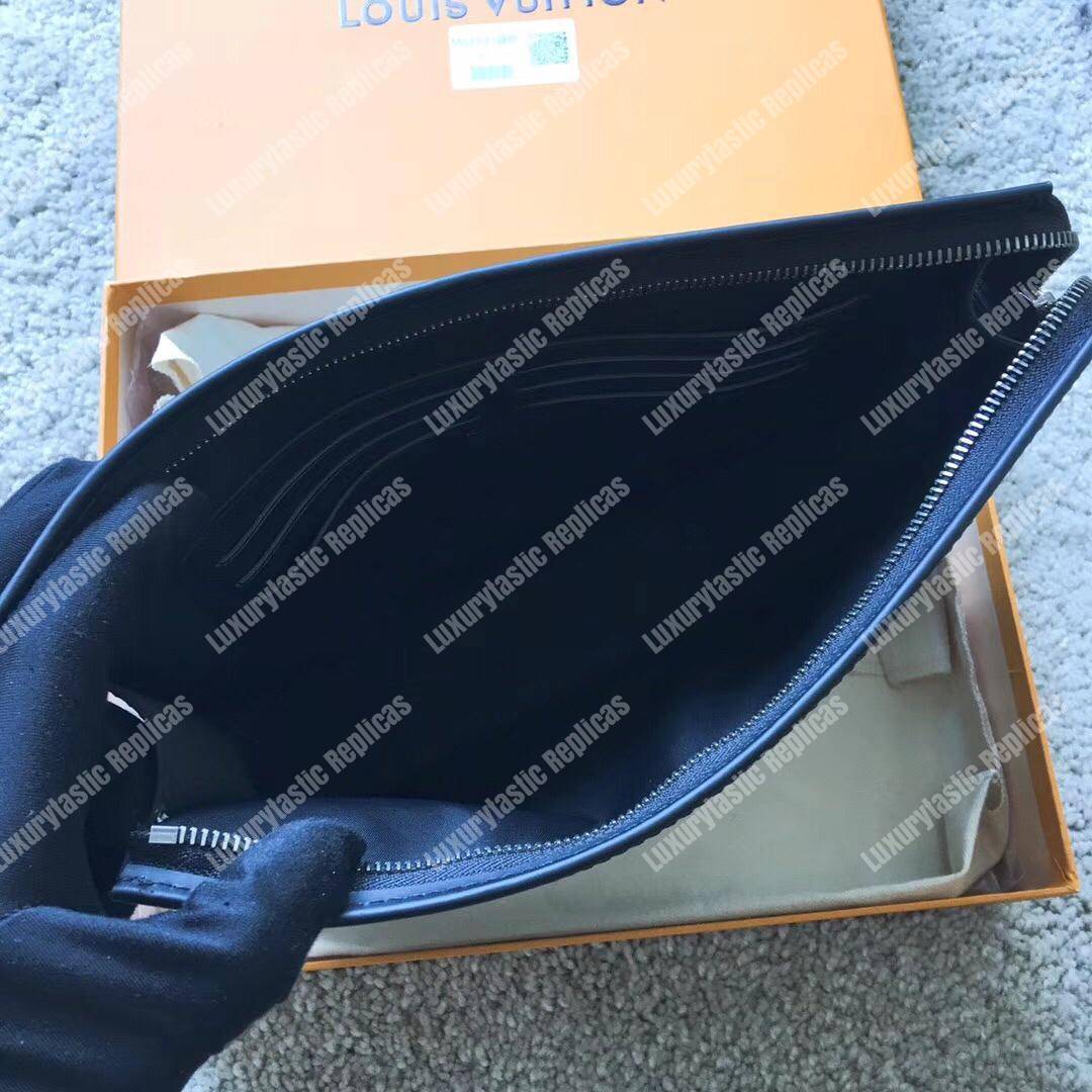 LV Pochette Voyage MM Monogram White Blue