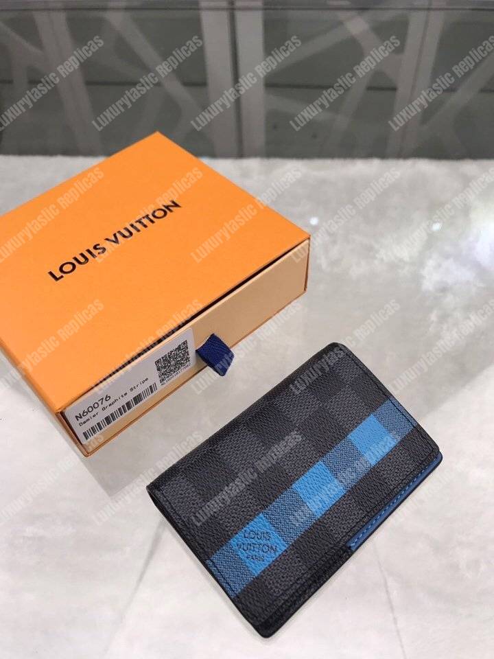 LV Pocket Organizer Damier Graphite Blue Stripe