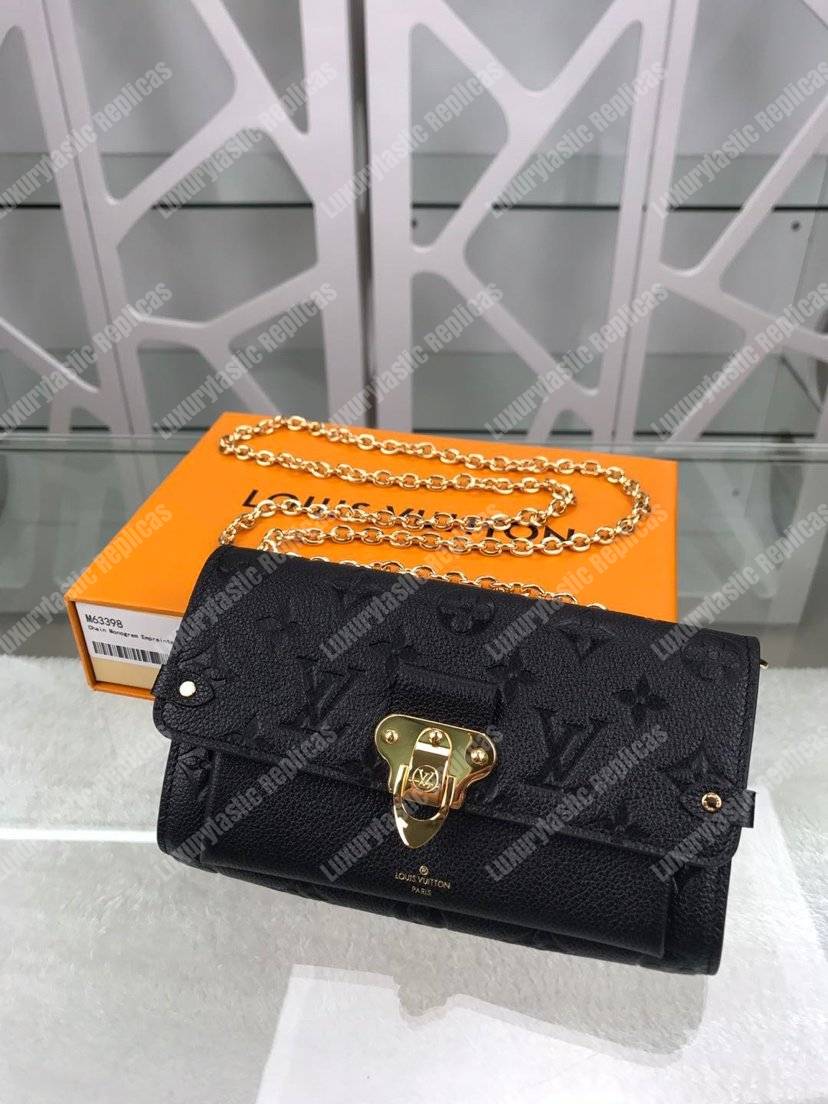 LV Vavin Chain Wallet Monogram Empreinte Noir