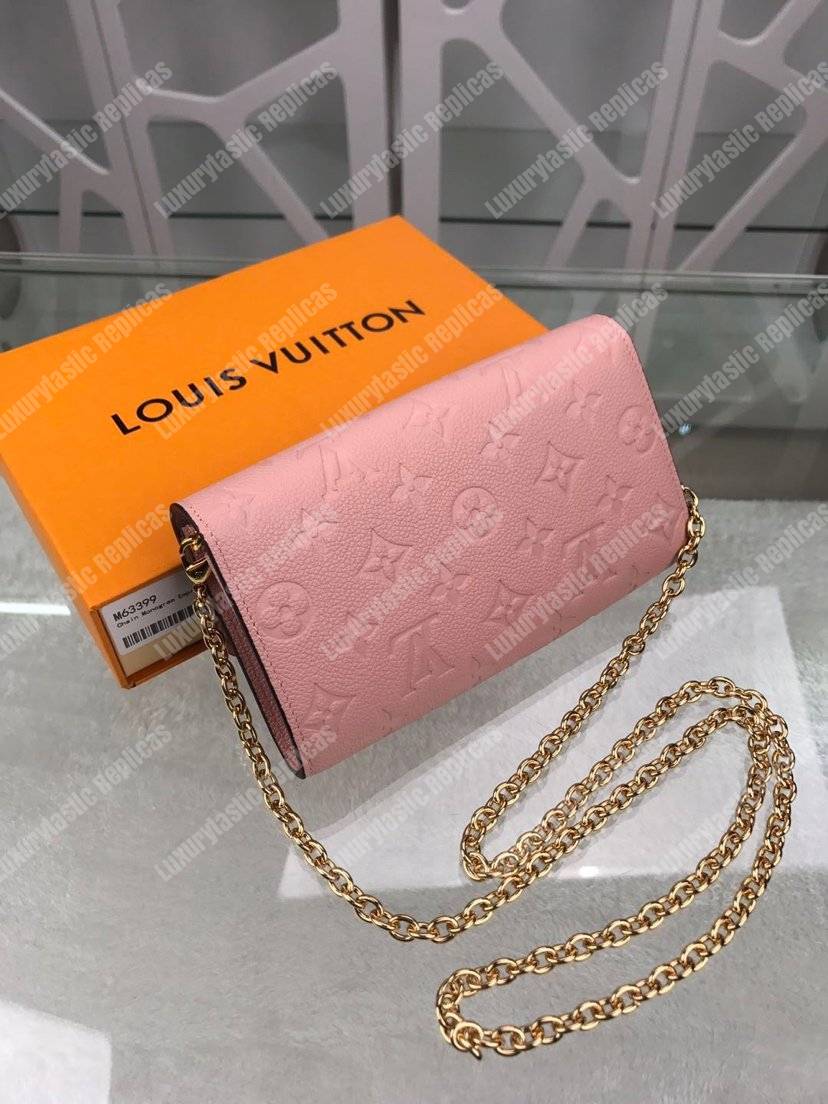 LV Vavin Chain Wallet Monogram Empreinte Rose Poudre