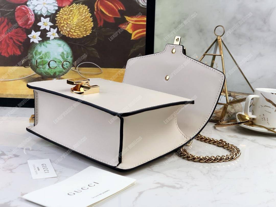G*u*i sylvie leather mini chain bag white