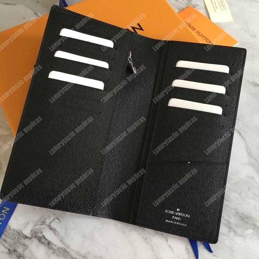 LV Brazza Wallet Monogram Eclipse Canvas