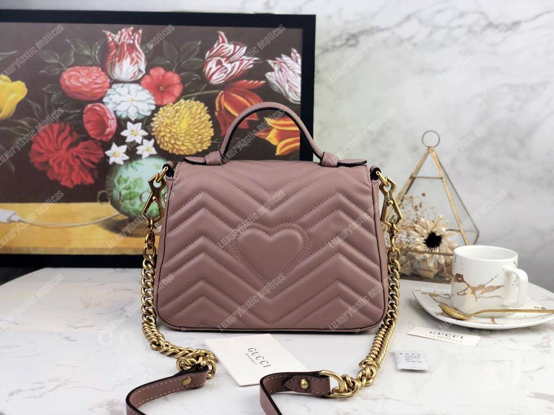 G*u*i gg marmont mini top handle bag dusty pink
