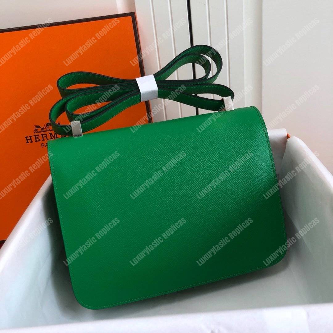 H**mes constance 18 bag epsom green palladium hardware