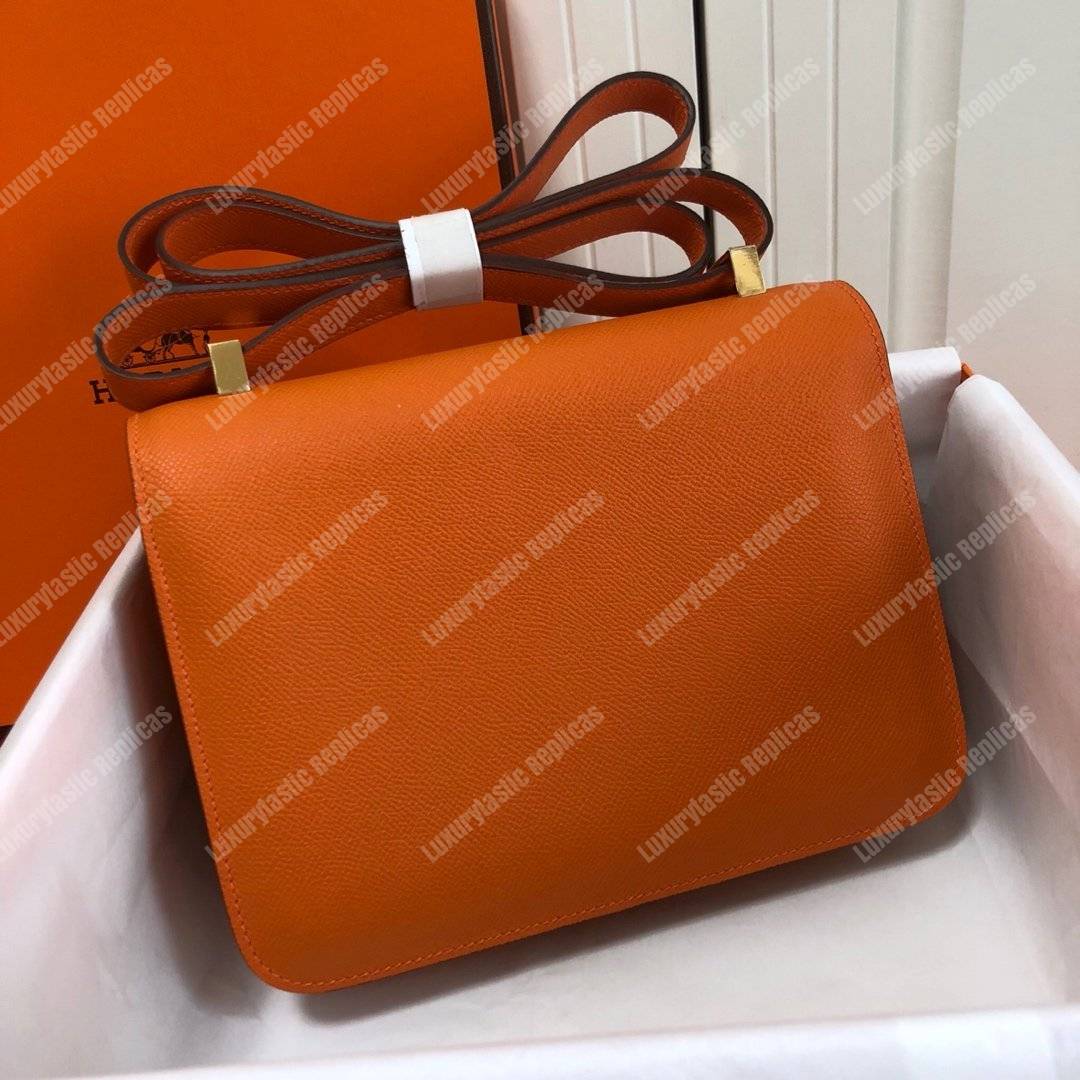 H**mes constance 18 bag epsom orange gold hardware