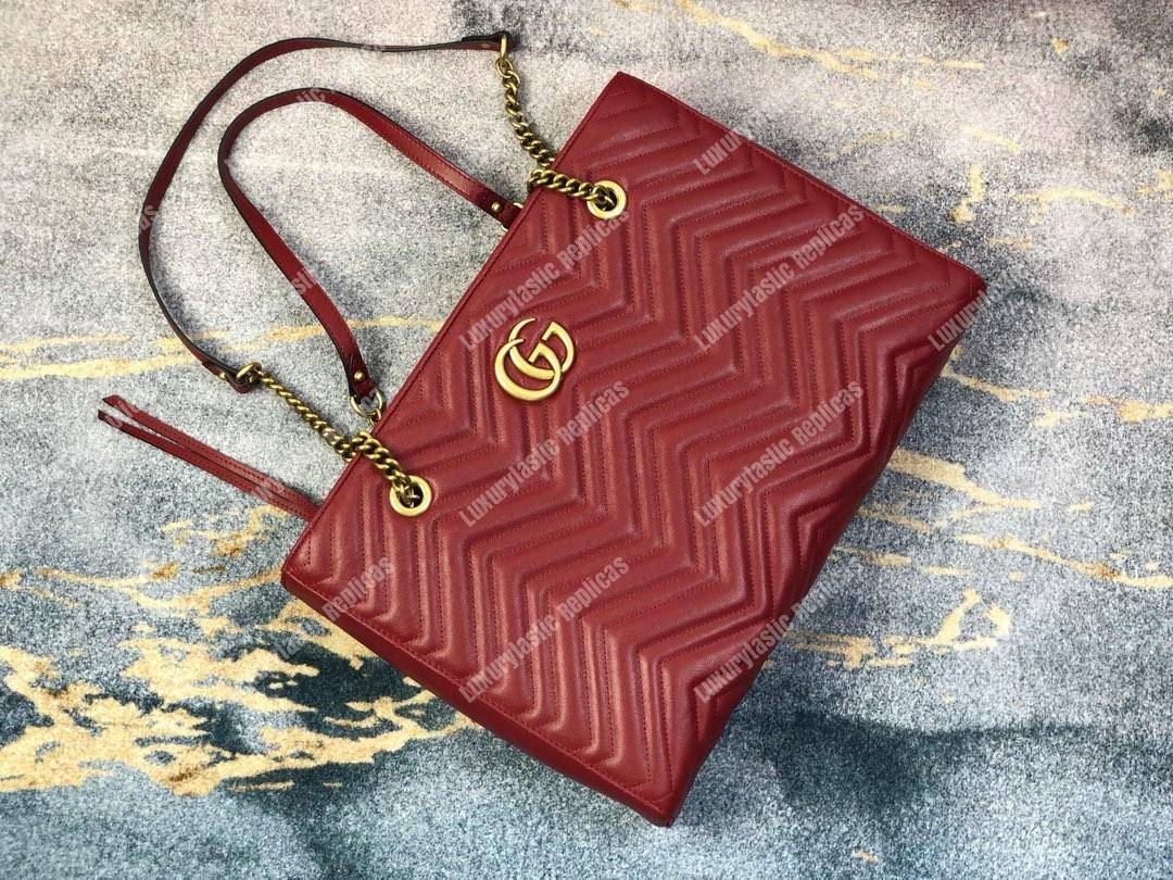 G*u*i gg marmont matelassé medium tote bag wine red pre-fall 2018
