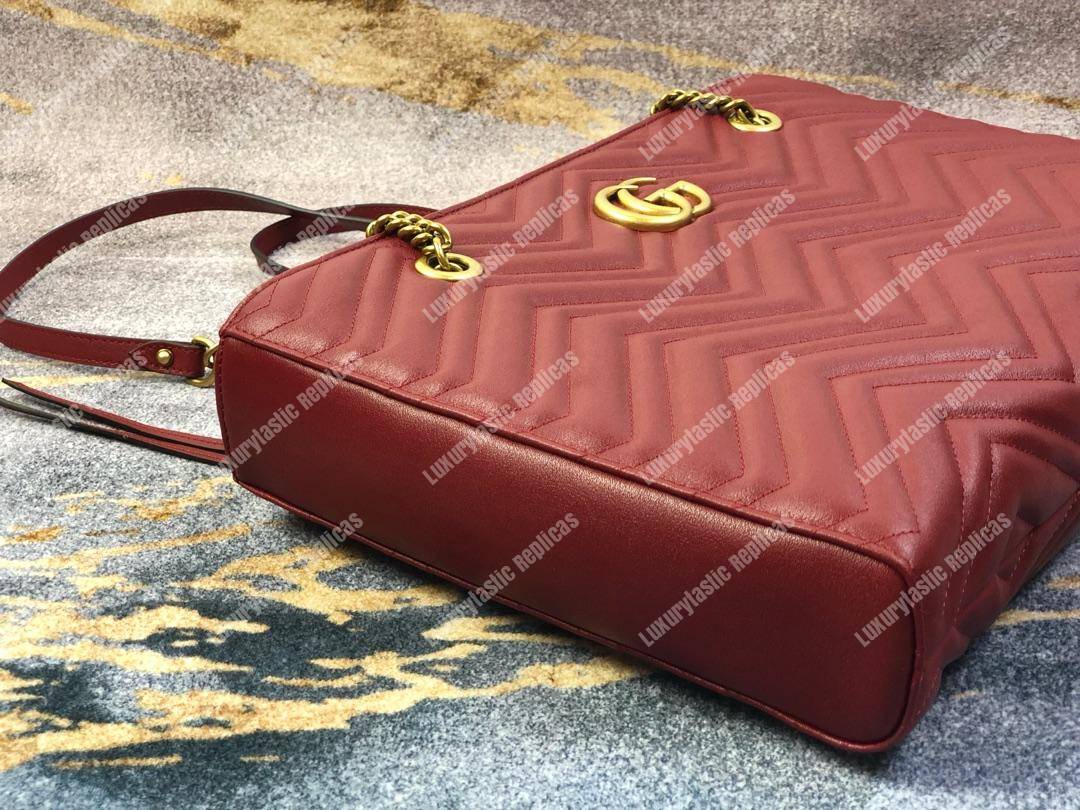 G*u*i gg marmont matelassé medium tote bag wine red pre-fall 2018