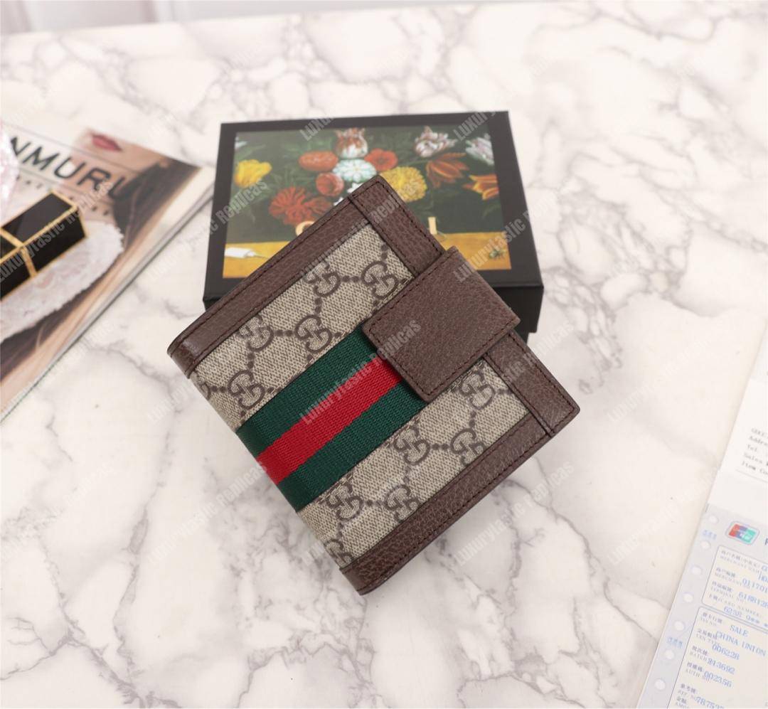 G*u*i ophidia gg french flap wallet