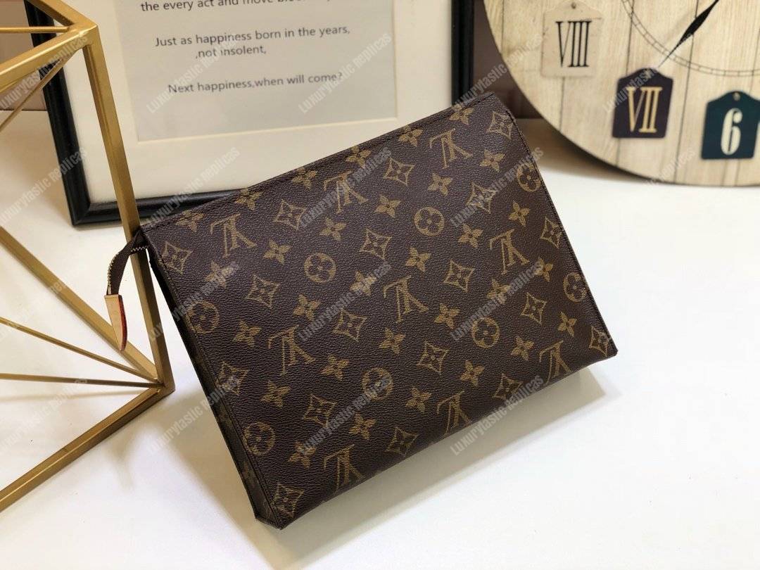 LV Toiletry Pouch 26 Monogram Brown
