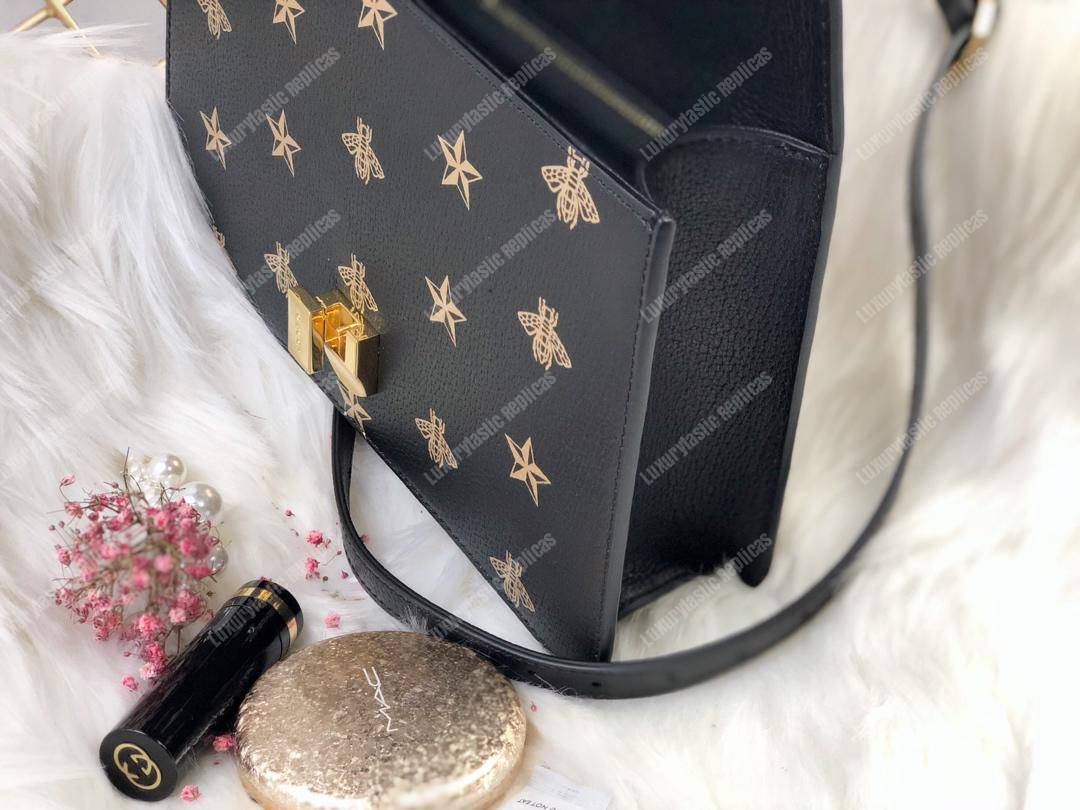 G*u*i sylvie bee star small shoulder bag black