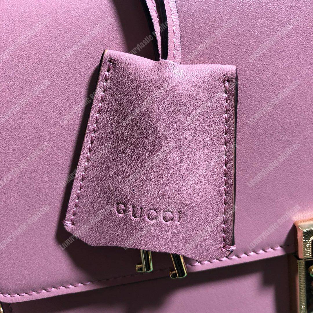 G*u*i padlock leather shoulder bag pink