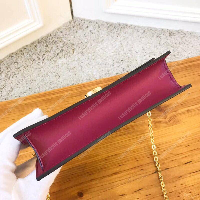 LV Flore Chain Wallet Monogram Fuchsia