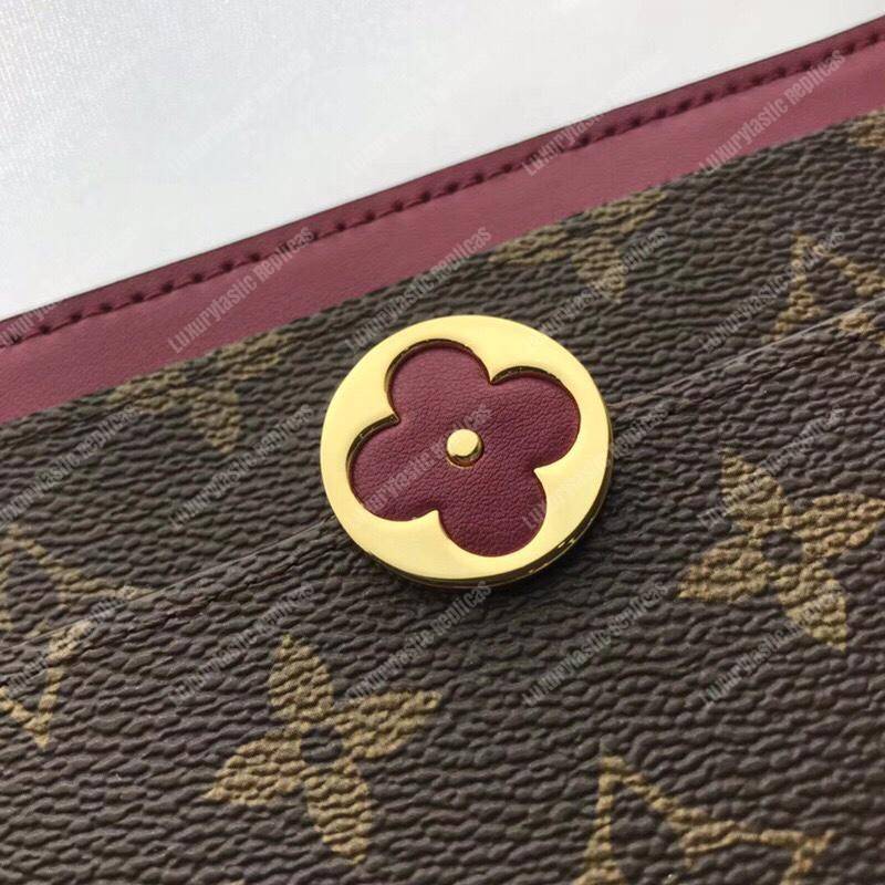 LV Flore Chain Wallet Monogram Fuchsia
