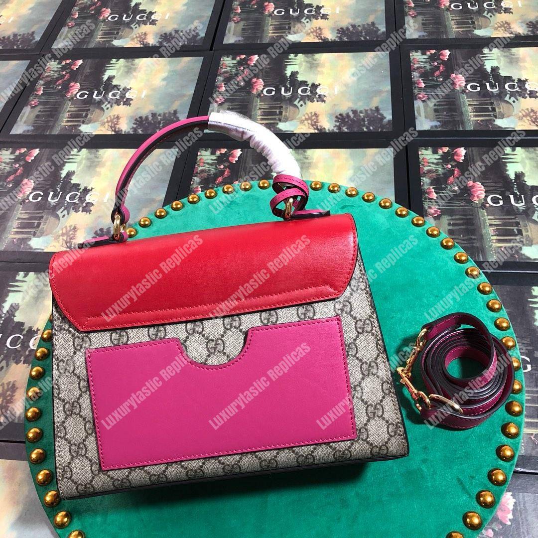 G*u*i padlock small gg top handle bag red/pink