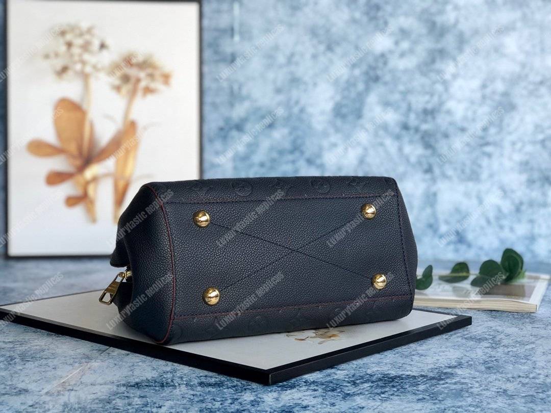 LV Montaigne BB Monogram Empreinte Leather Marine Rouge