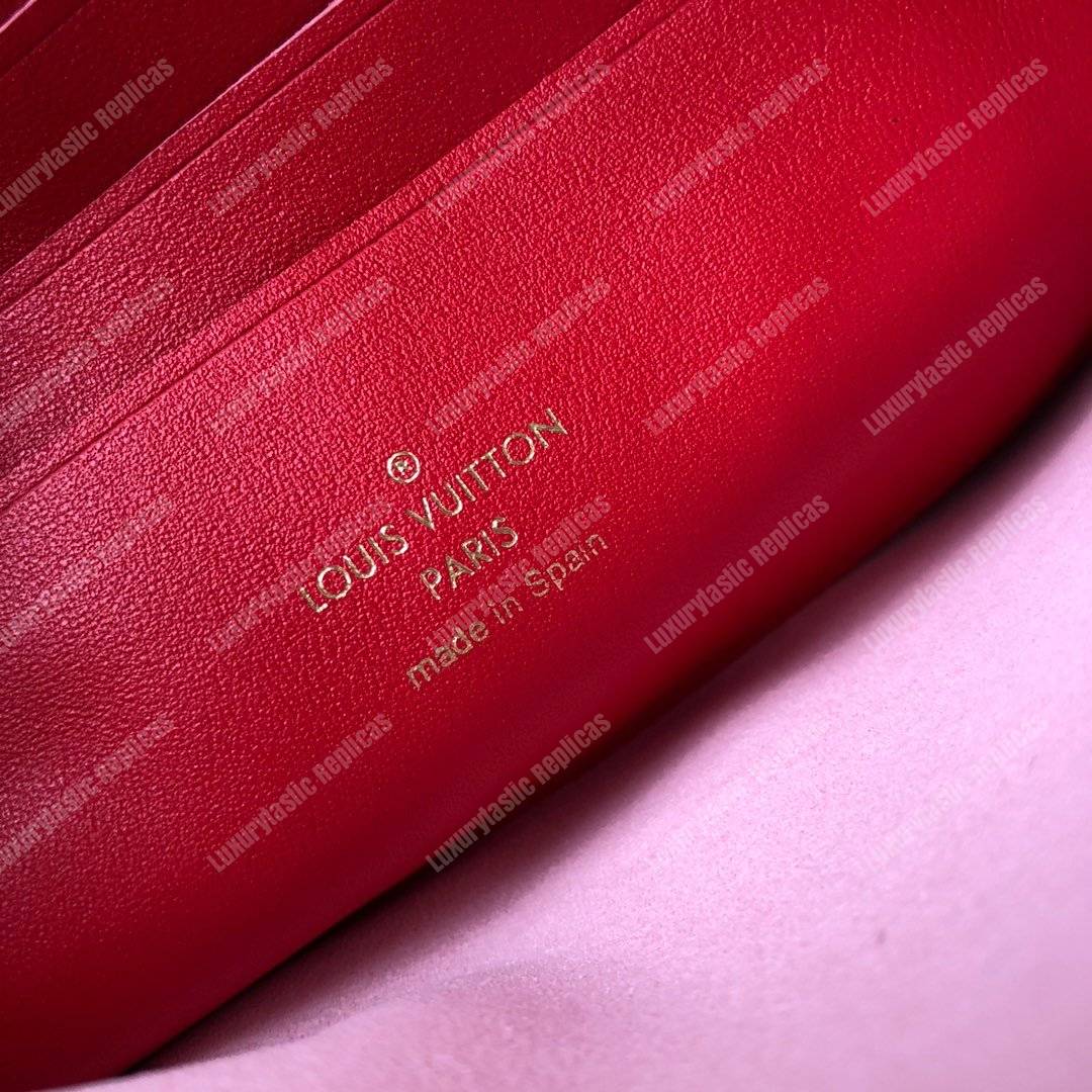 LV Pochette Double Zip Monogram Canvas Pink Blooming Flowers
