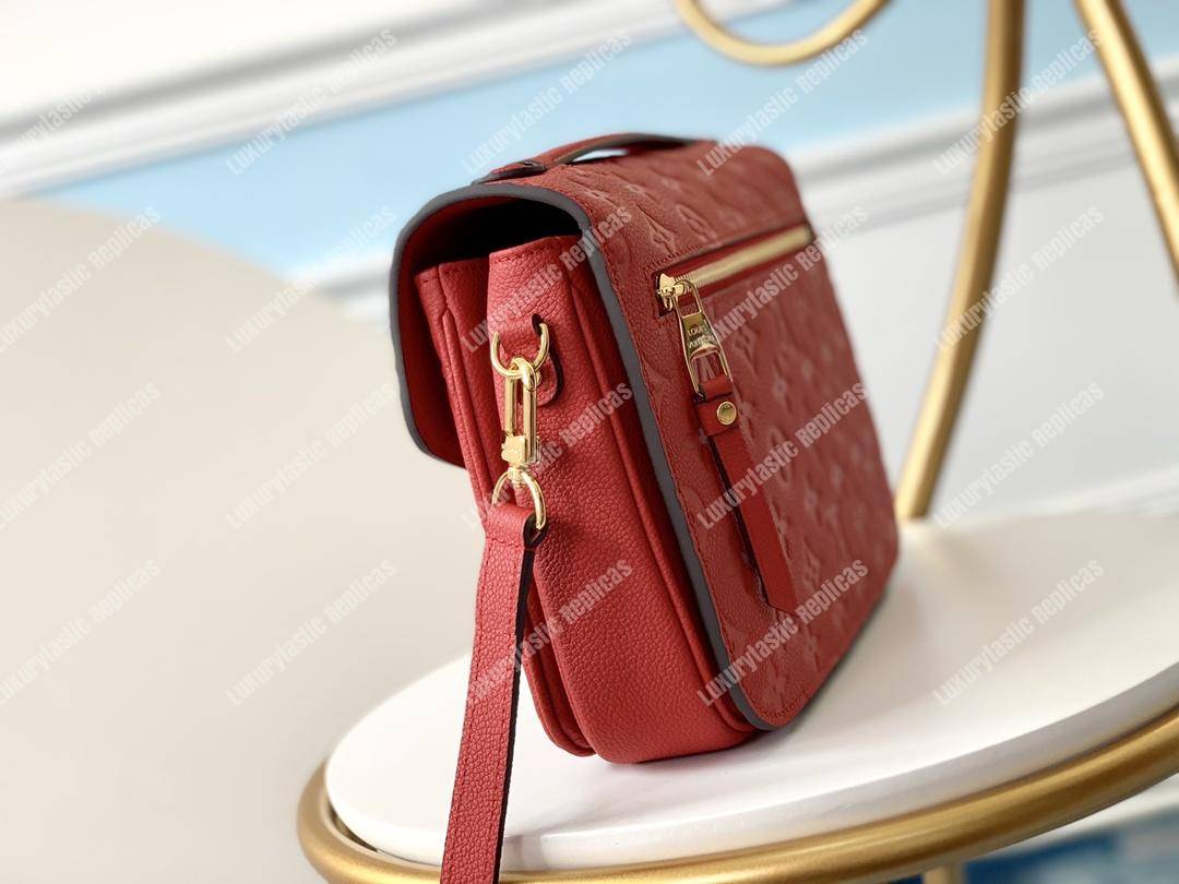 LV Pochette Metis Monogram Empreinte Leather Cerise