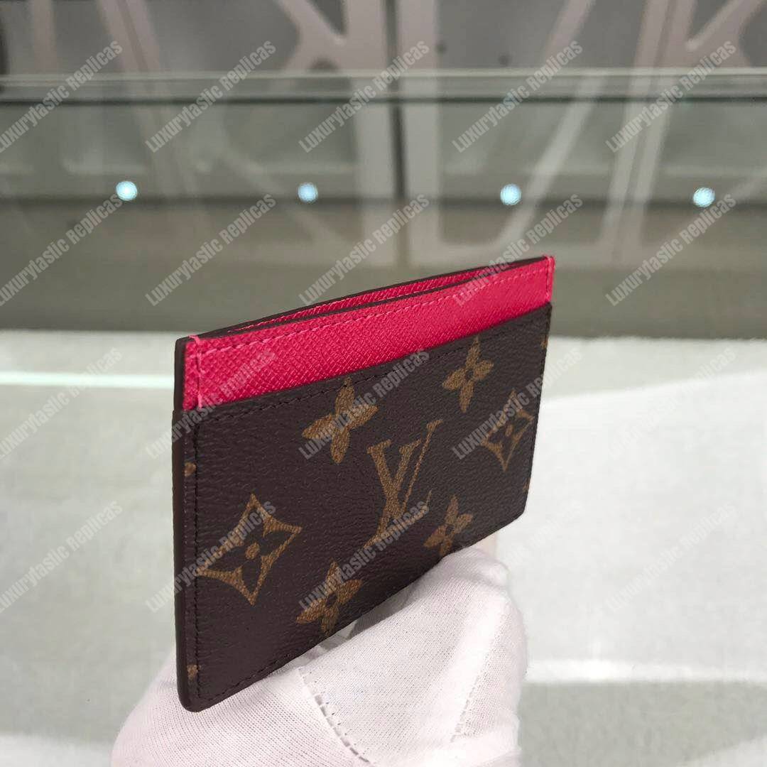 LV Card Holder Monogram Canvas Fuchsia Pink