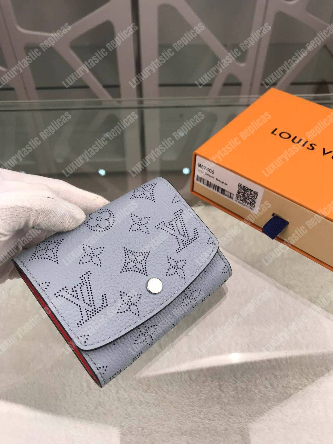 LV Iris Compact Wallet Mahina Bleu Horizon Pumpkin
