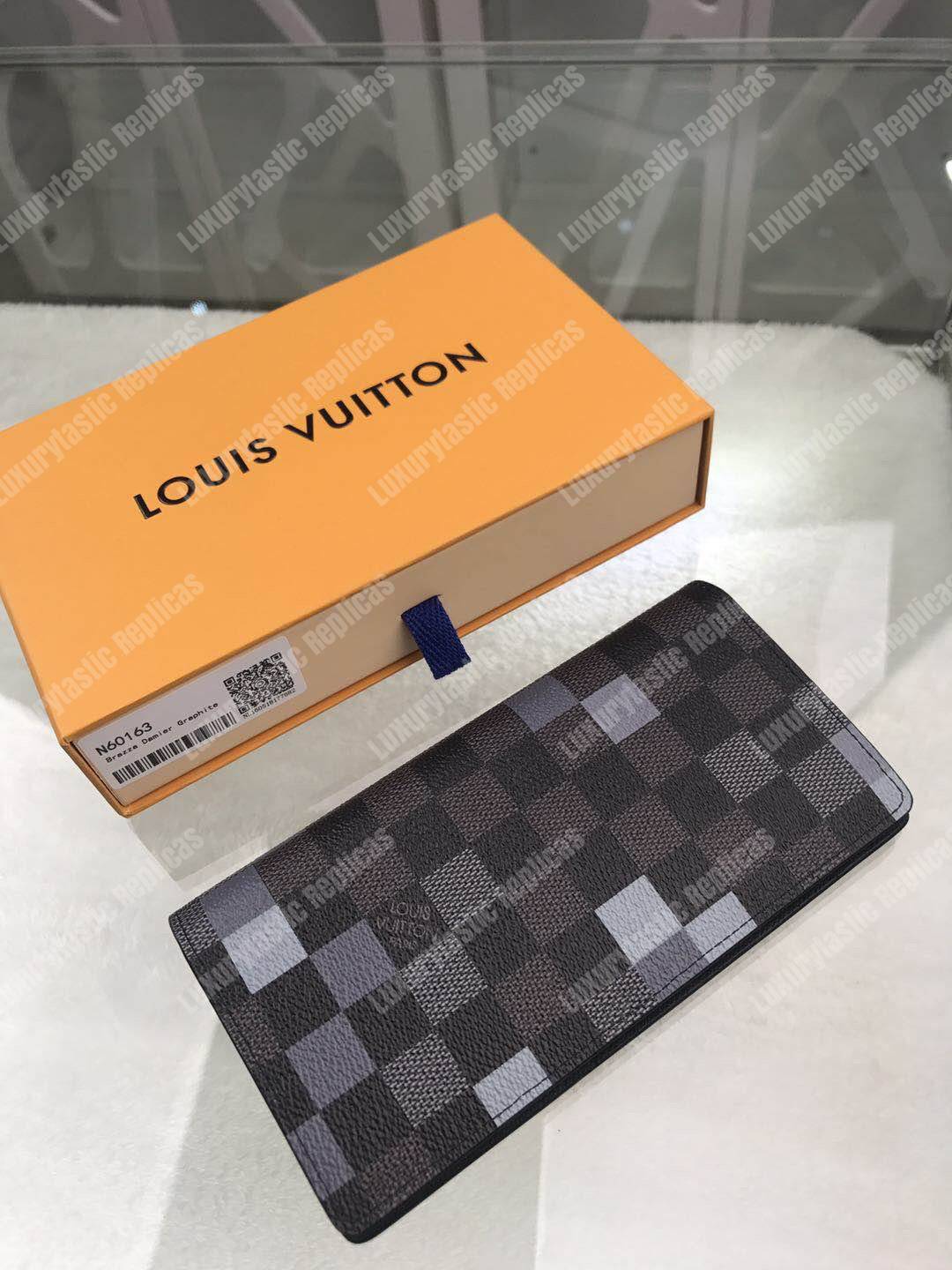 LV Brazza Wallet Damier Graphite Pixel Gray