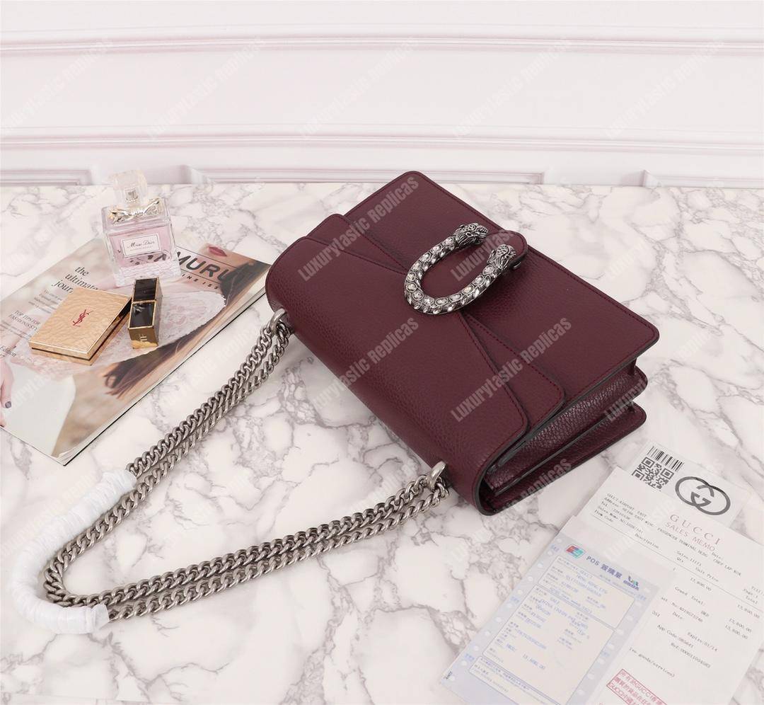 G*u*i dionysus small shoulder bag burgundy leather