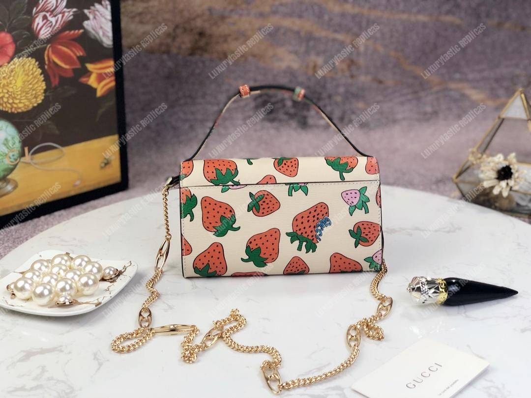 G*u*i zumi strawberry print mini bag