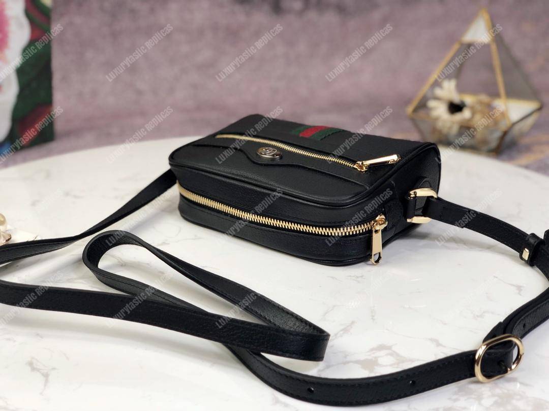 G*u*i ophidia leather mini bag black