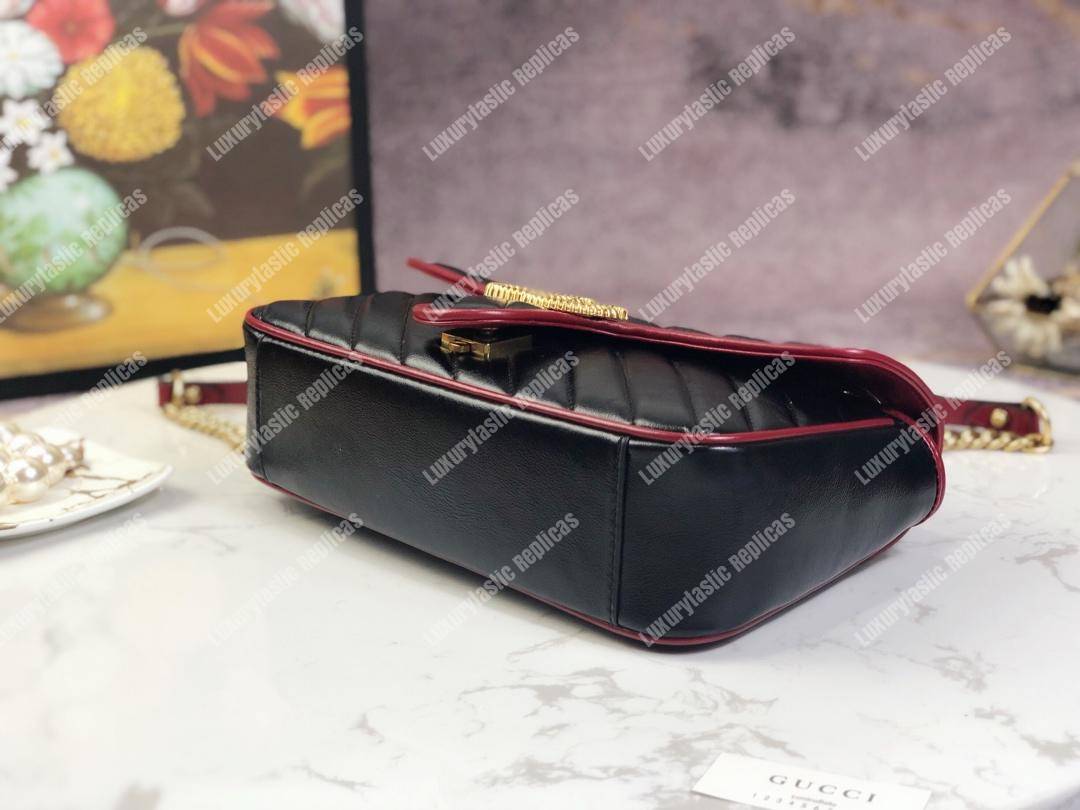G*u*i gg marmont small shoulder bag black cerise