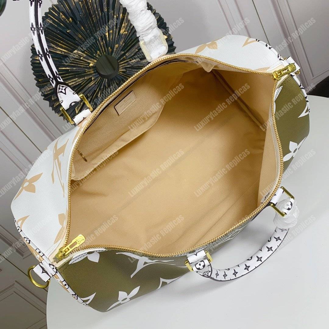 LV Keepall Bandouliere 50 Giant Monogram Green/Beige