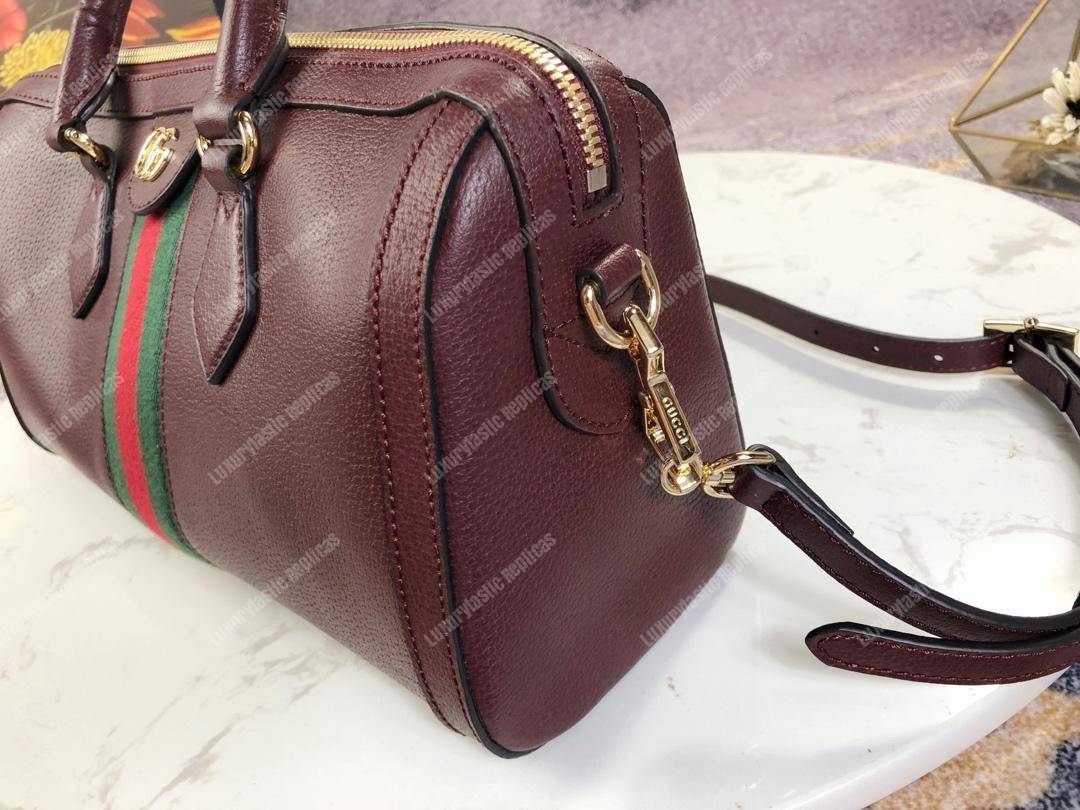G*u*i ophidia medium top handle bag burgundy