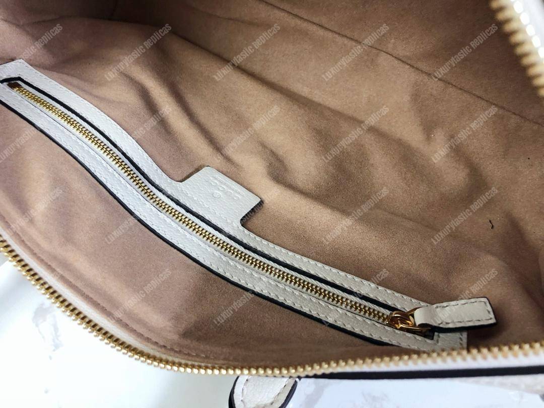 G*u*i ophidia medium top handle bag white