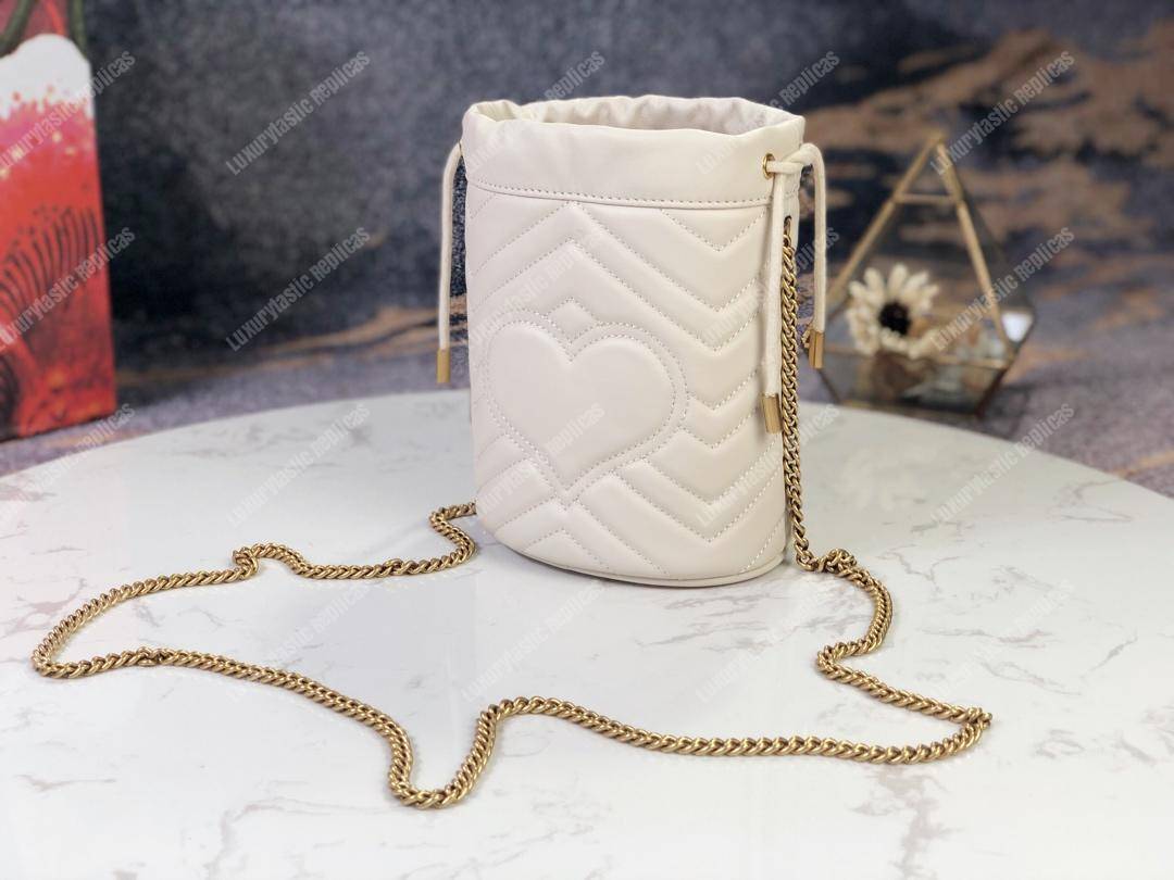 G*u*i gg marmont mini bucket bag white