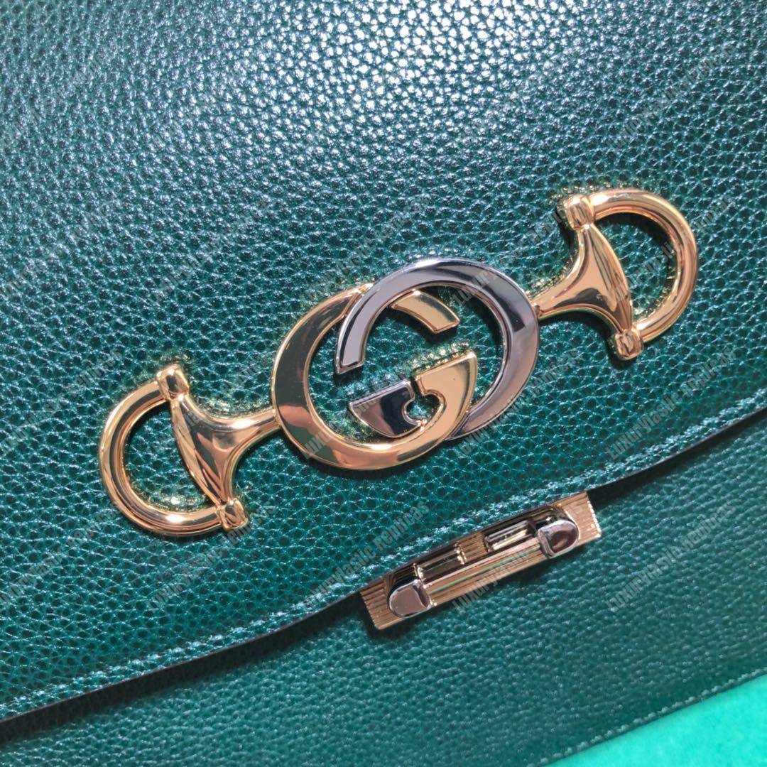 G*u*i zumi grainy leather small shoulder bag green