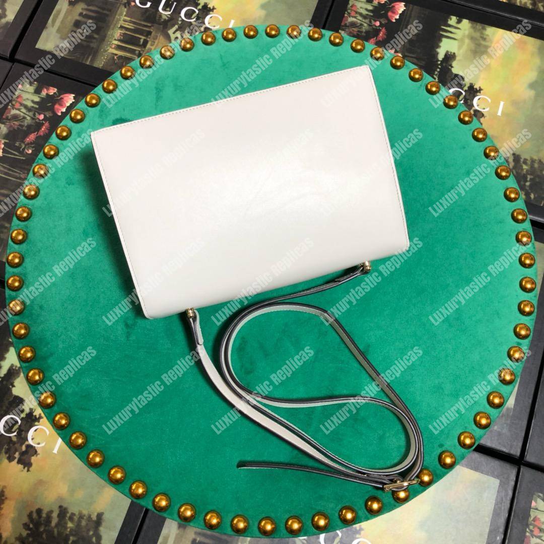 G*u*i zumi smooth leather small shoulder bag white