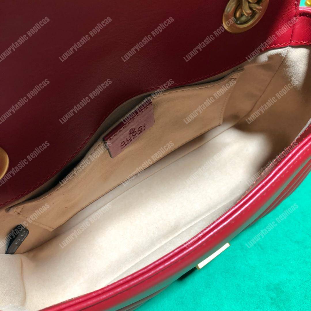 G*u*i gg marmont matelassé mini bag red
