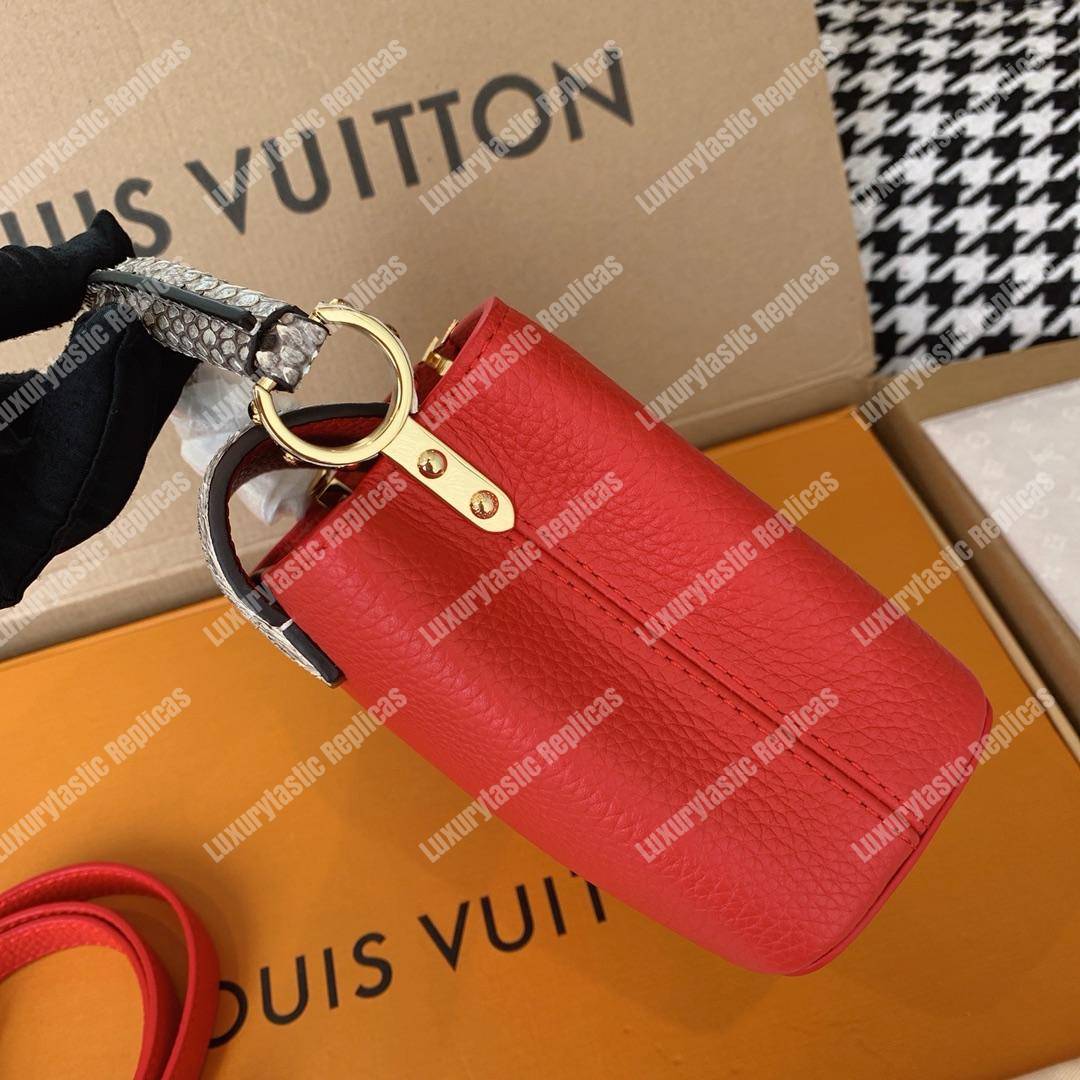 LV Capucines Mini Taurillon Leather Python Rouge