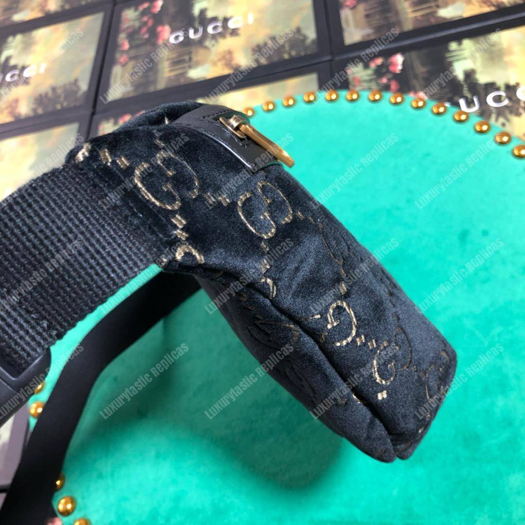 GG Velvet Belt Bag Dark Blue