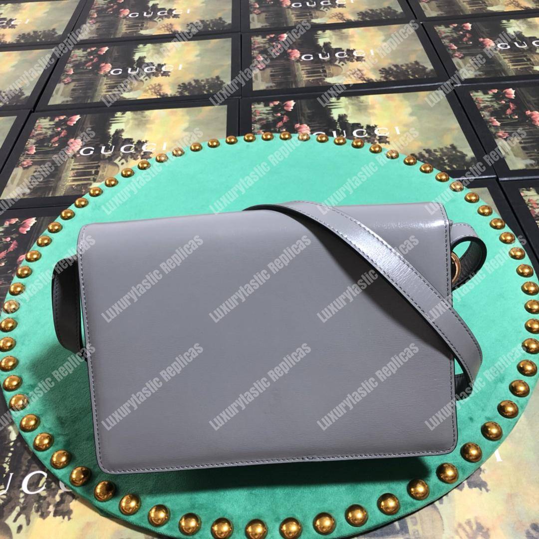 G*u*i small leather shoulder bag dusty grey