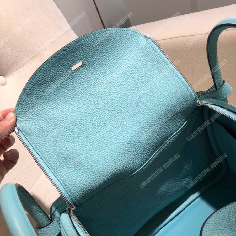 H**mes lindy 30 bag clemence blue atoll