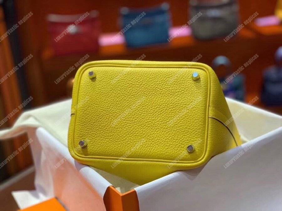 H**mes picotin 22 clemence jaune palladium hardware